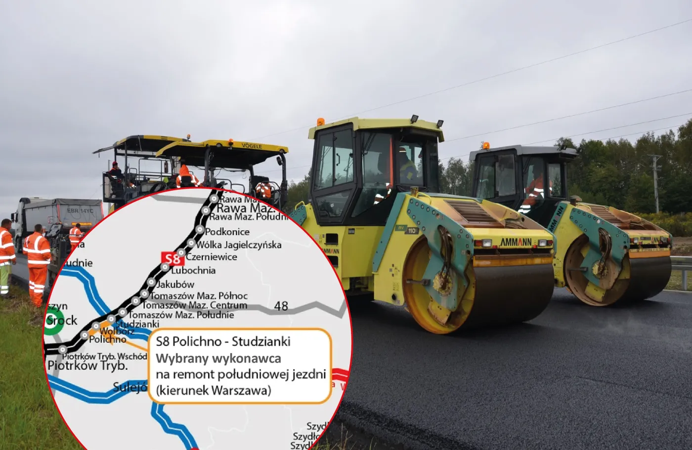 Remont S8 w kierunku Warszawy. Wiemy, kto zajmie się doświadczalnym odcinkiem kluczowej trasy [MAPA]