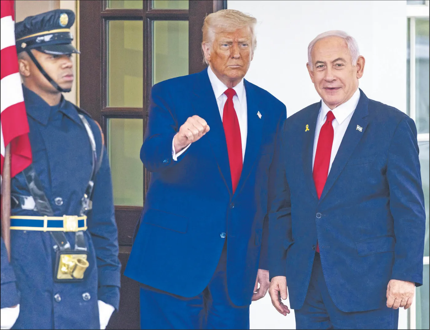 Donald Trump z premierem Izraela Binjaminem Netanjahu w Białym Domu