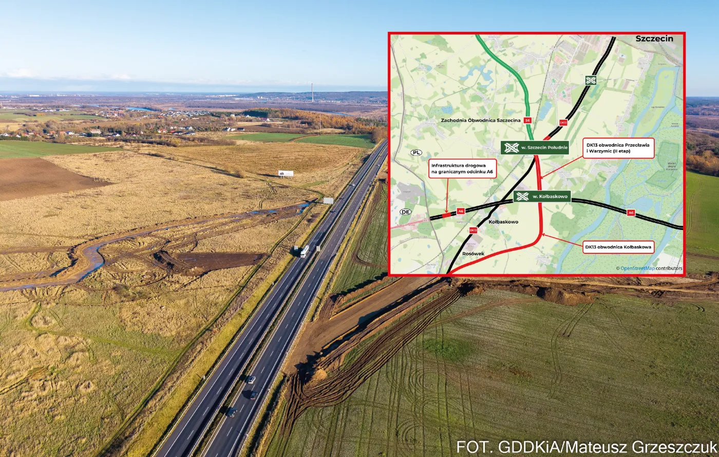 Nowe połączenie Szczecina z autostradą A6 i zachodnią obwodnicą miasta. Zobacz postęp prac [WIDEO]