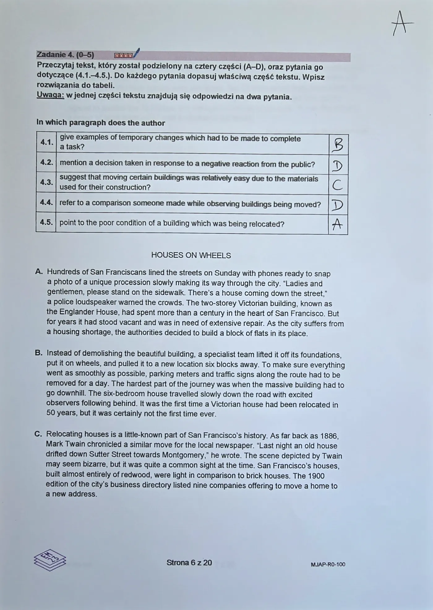Matura 2024. Angielski na poziomie rozszerzonym. Formuła 2023. Arkusz CKE – wersja A. Zadanie 4 cz. 1