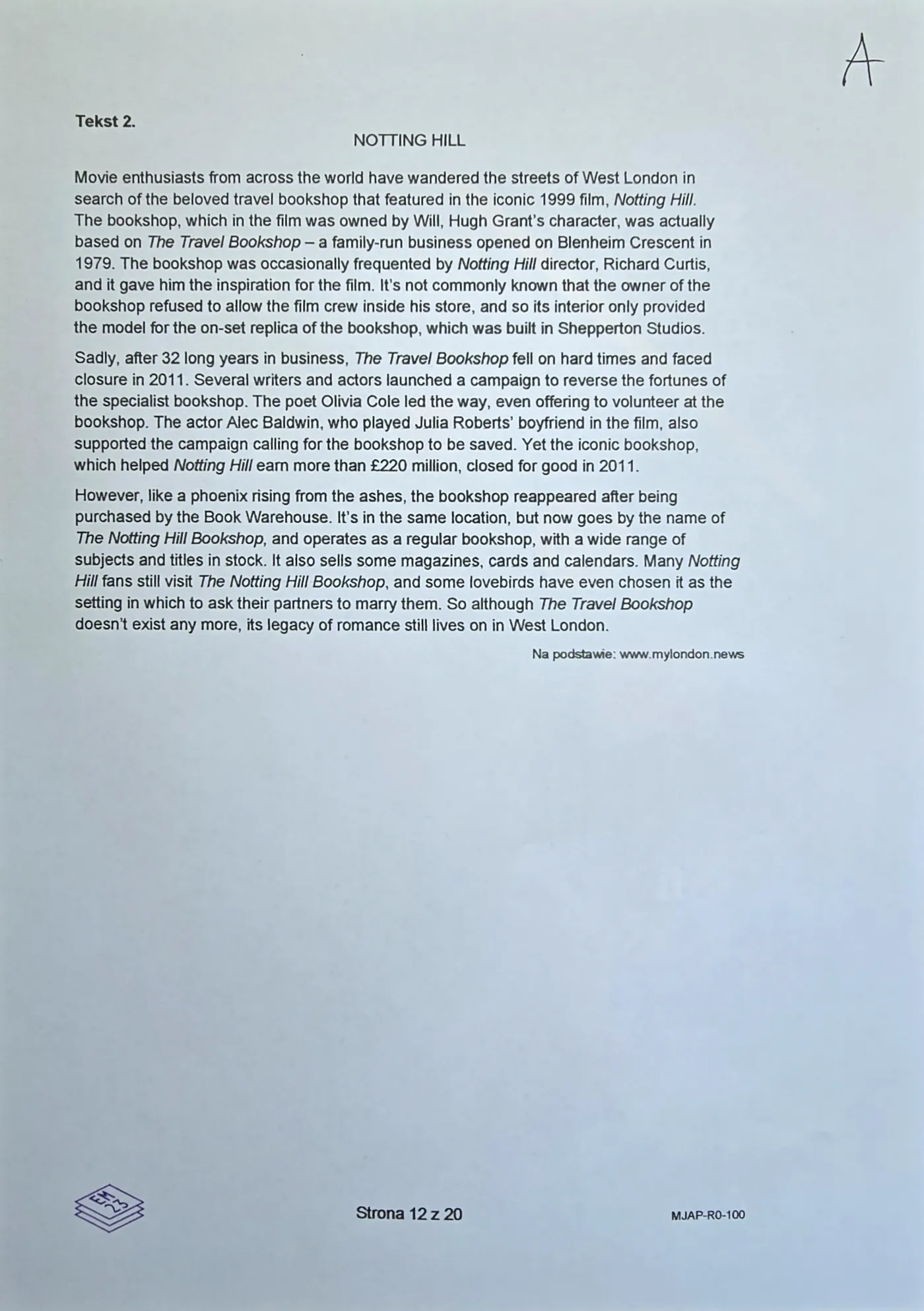 Matura 2024. Angielski na poziomie rozszerzonym. Formuła 2023. Arkusz CKE – wersja A. Zadanie 6 tekst 2 cz. 1