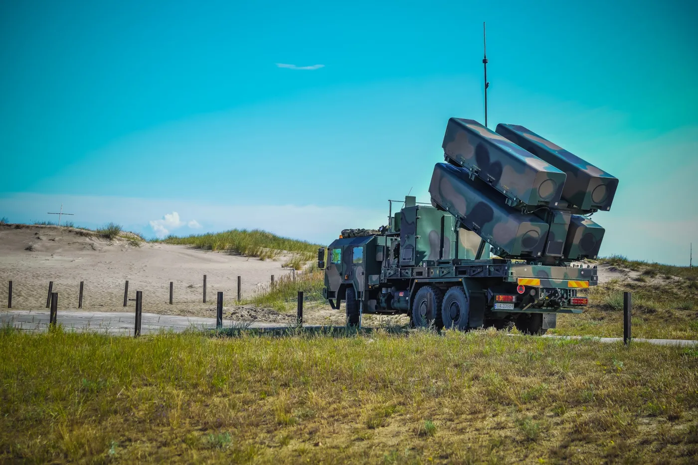 Wyrzutnia Morskiej Jednostki Rakietowej w trakcie ćwiczenia Ostrobok 21.