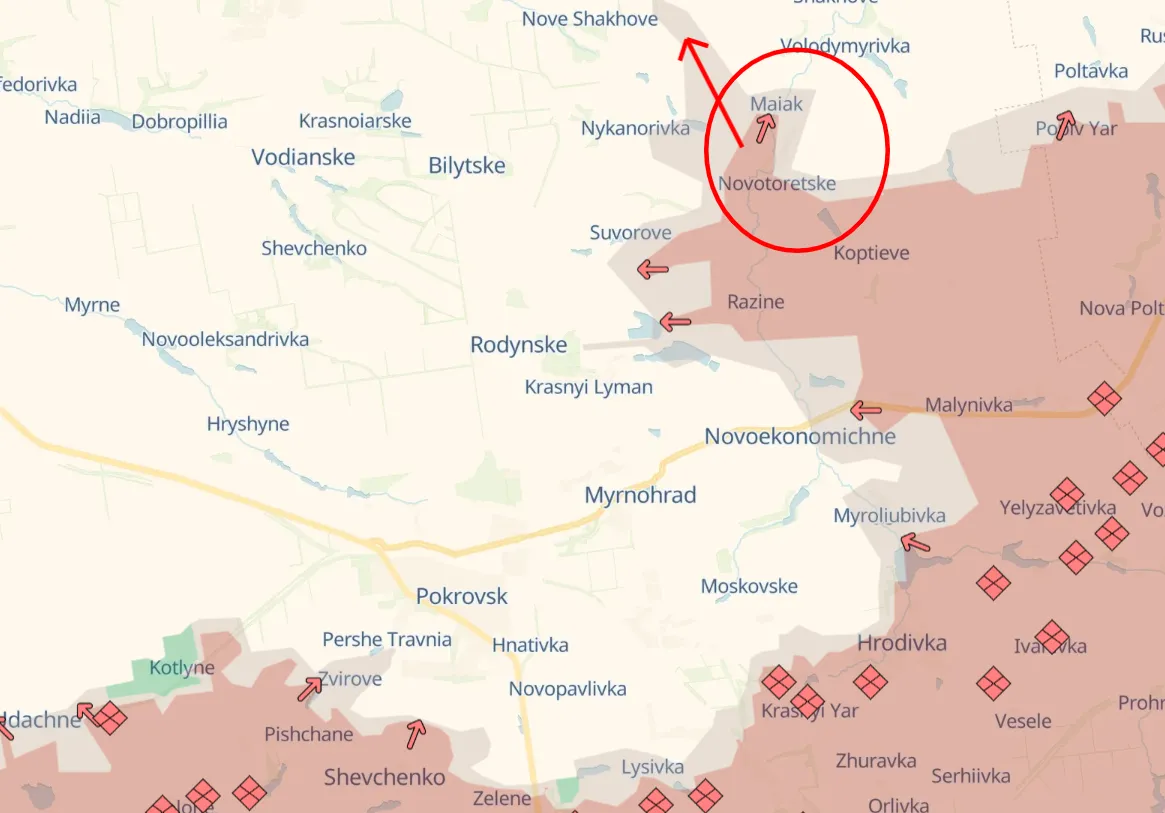Atak Rosjan na północy Pokrowska