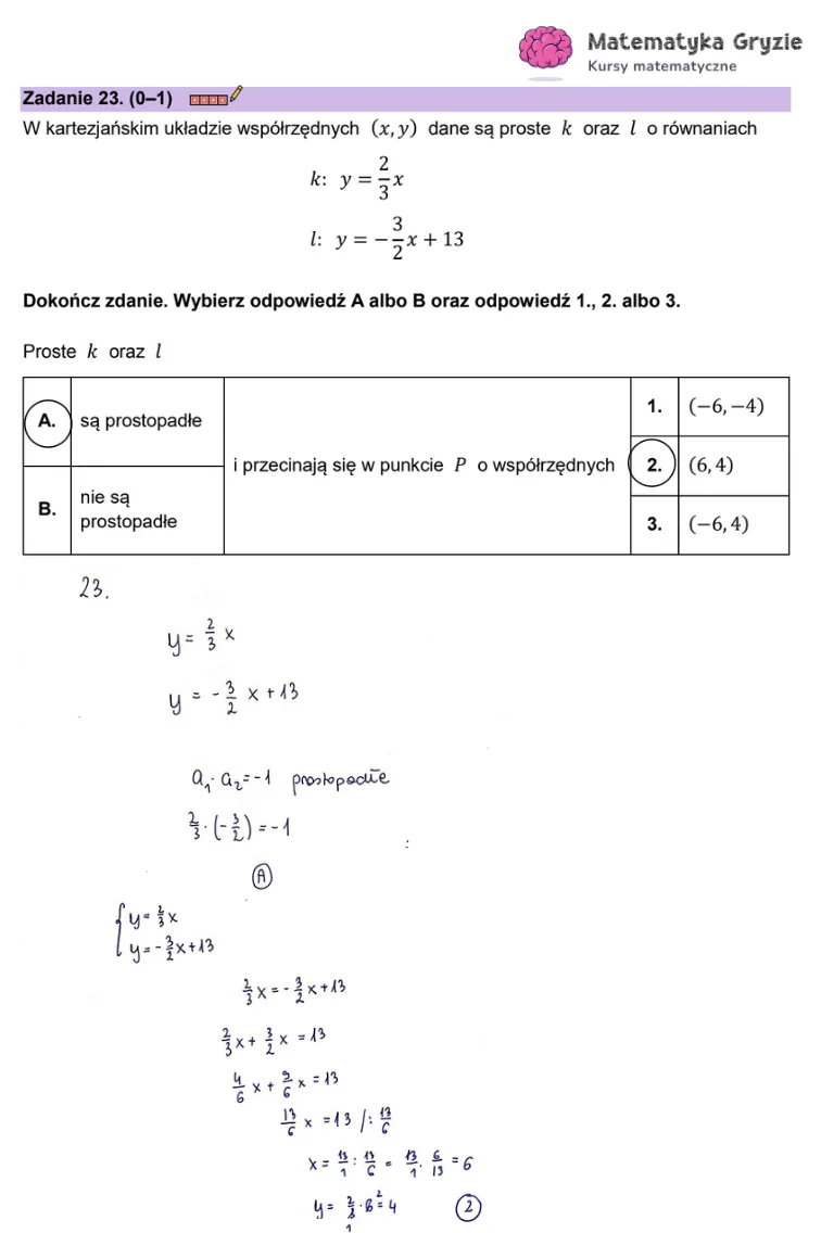 Arkusz CKE i odpowiedzi. Matematyka, poziom podstawowy formuła 2023 - zadanie 23