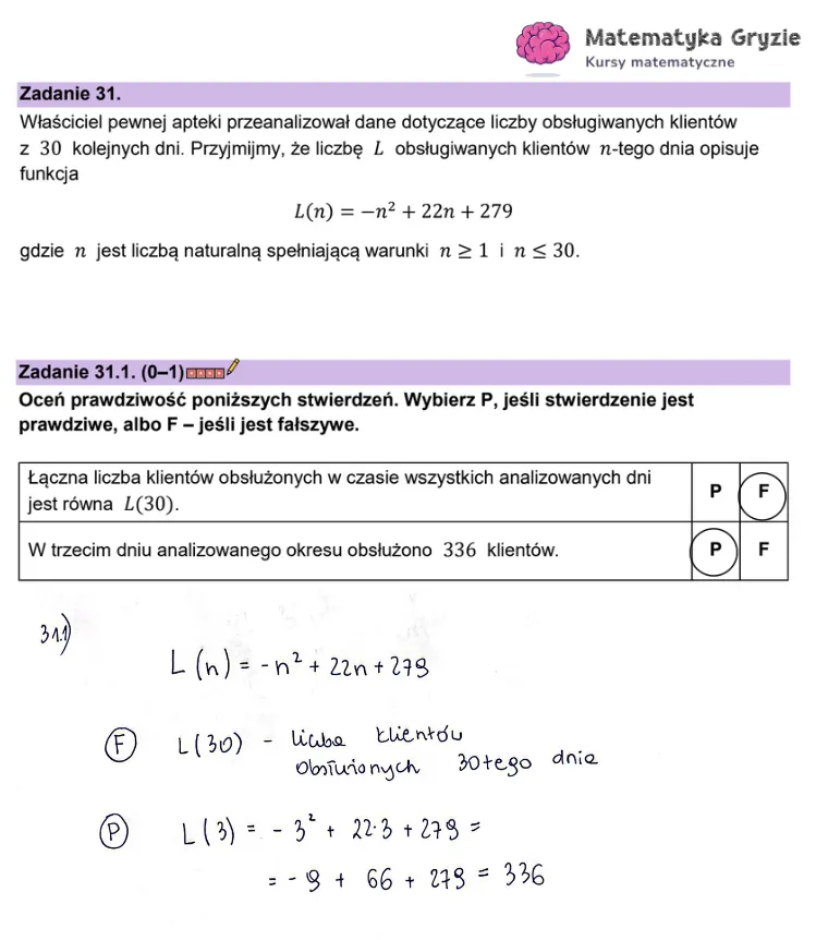 Arkusz CKE i odpowiedzi. Matematyka, poziom podstawowy formuła 2023 - zadanie 31.1