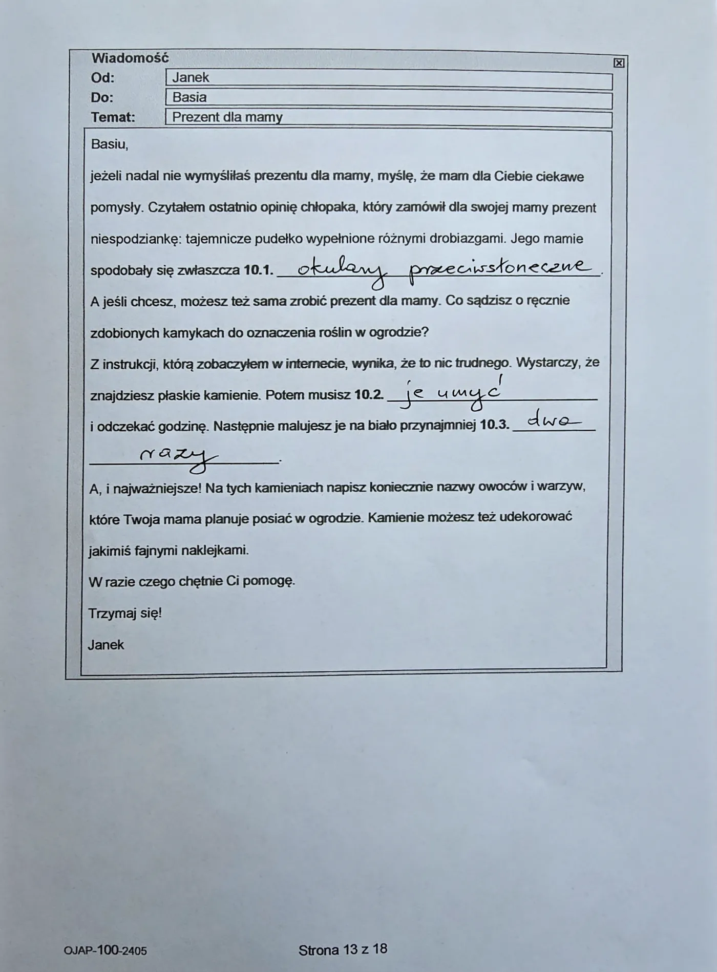 Egzamin ósmoklasisty 2024. Język angielski. Arkusz CKE. Zadanie