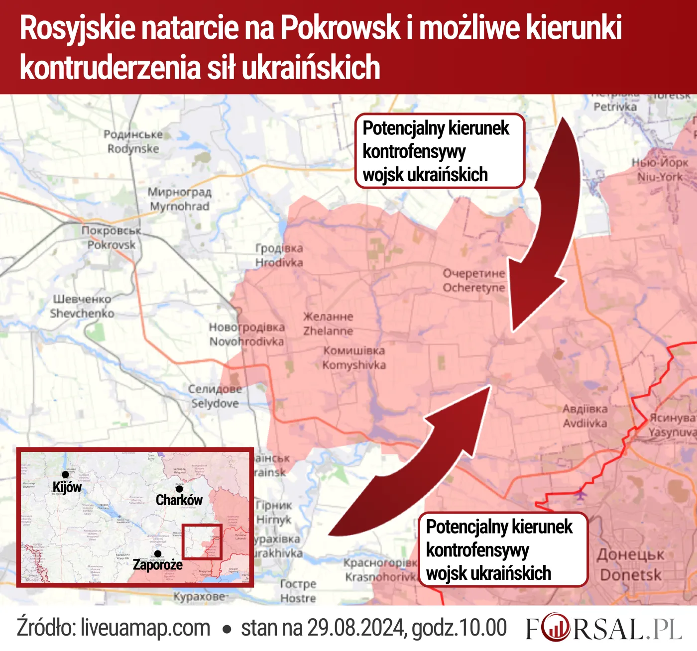 Rosyjskie natarcie na Pokrowsk i możliwe kierunki kontruderzenia sił ukraińskich