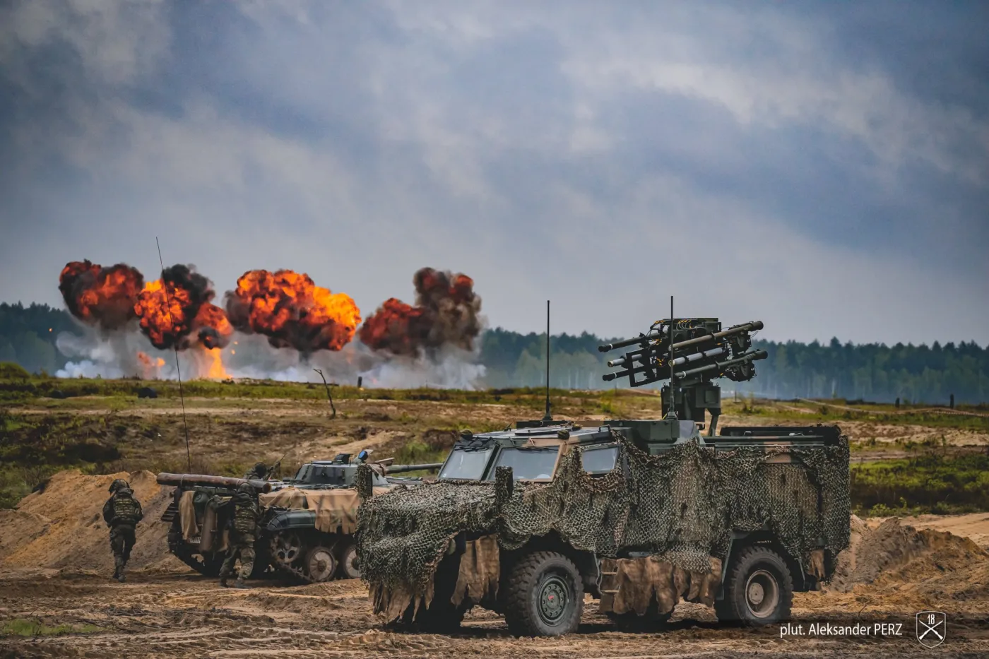 Samobieżny przeciwlotniczy zestaw rakietowy SPZR Poprad w trakcie ćwiczeń Anakonda 23