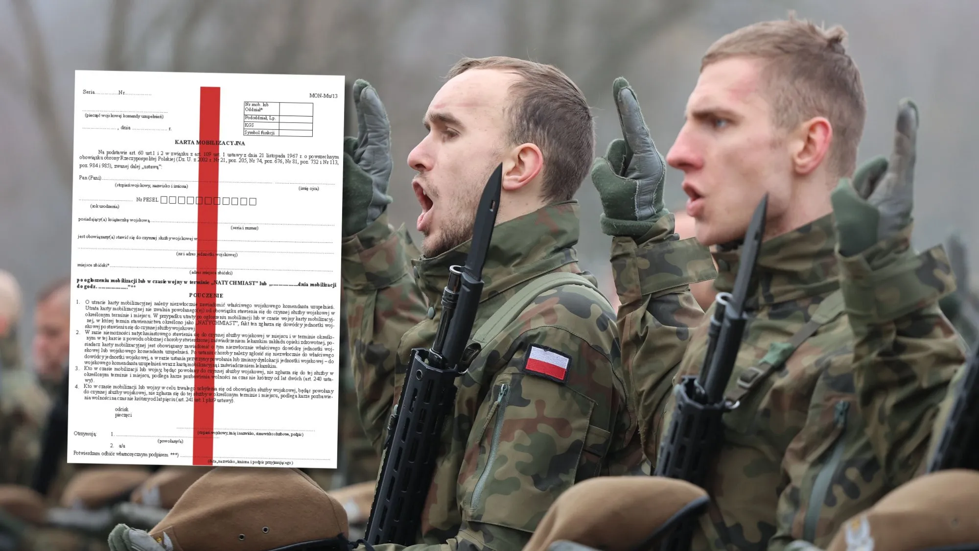 Wojsko wysyła karty mobilizacyjne do Polaków. Kolor paska ma decydujące znaczenie