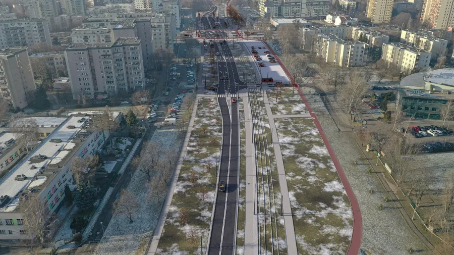 Tramwaj na Gocław - okolica skrzyżowania Meissnera, Abrahama i Bora-Komorowskiego - wizualizacja