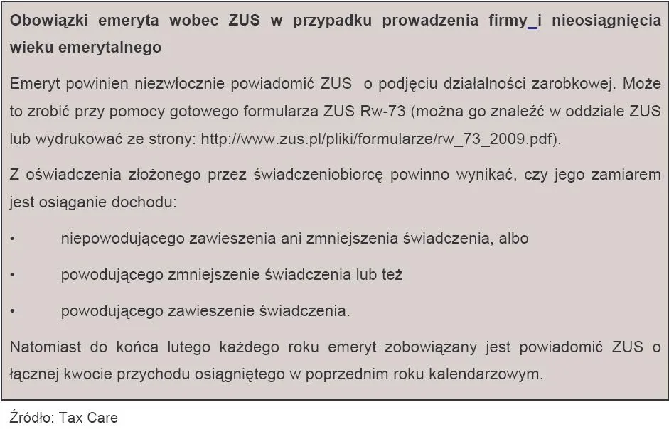 Uwaga na deklaracje ZUS – przedsiębiorca-emeryt może stracić świadczenie