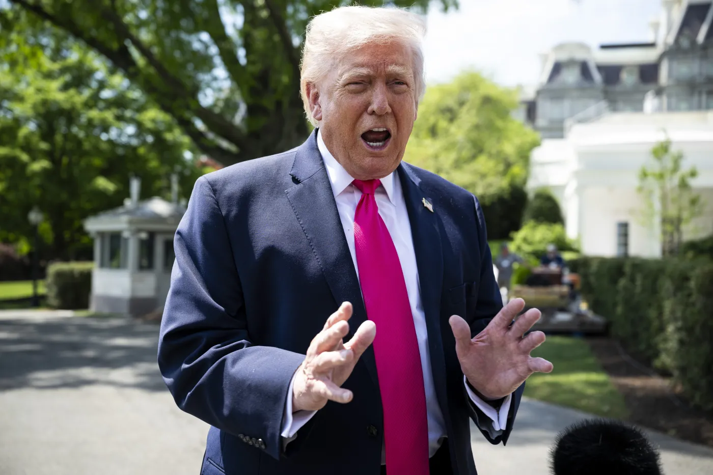 US President Trump departs the White House