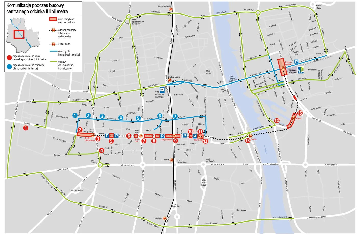Budowa II linii metra: Warszawę czeka komunikacyjny paraliż