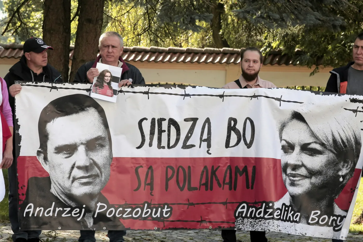 Białystok, wrzesień 2022 r. Demonstracja poparcia dla Polaków represjonowanych przez reżim Łukaszenki Andrzej Poczobut Andżelika Borys