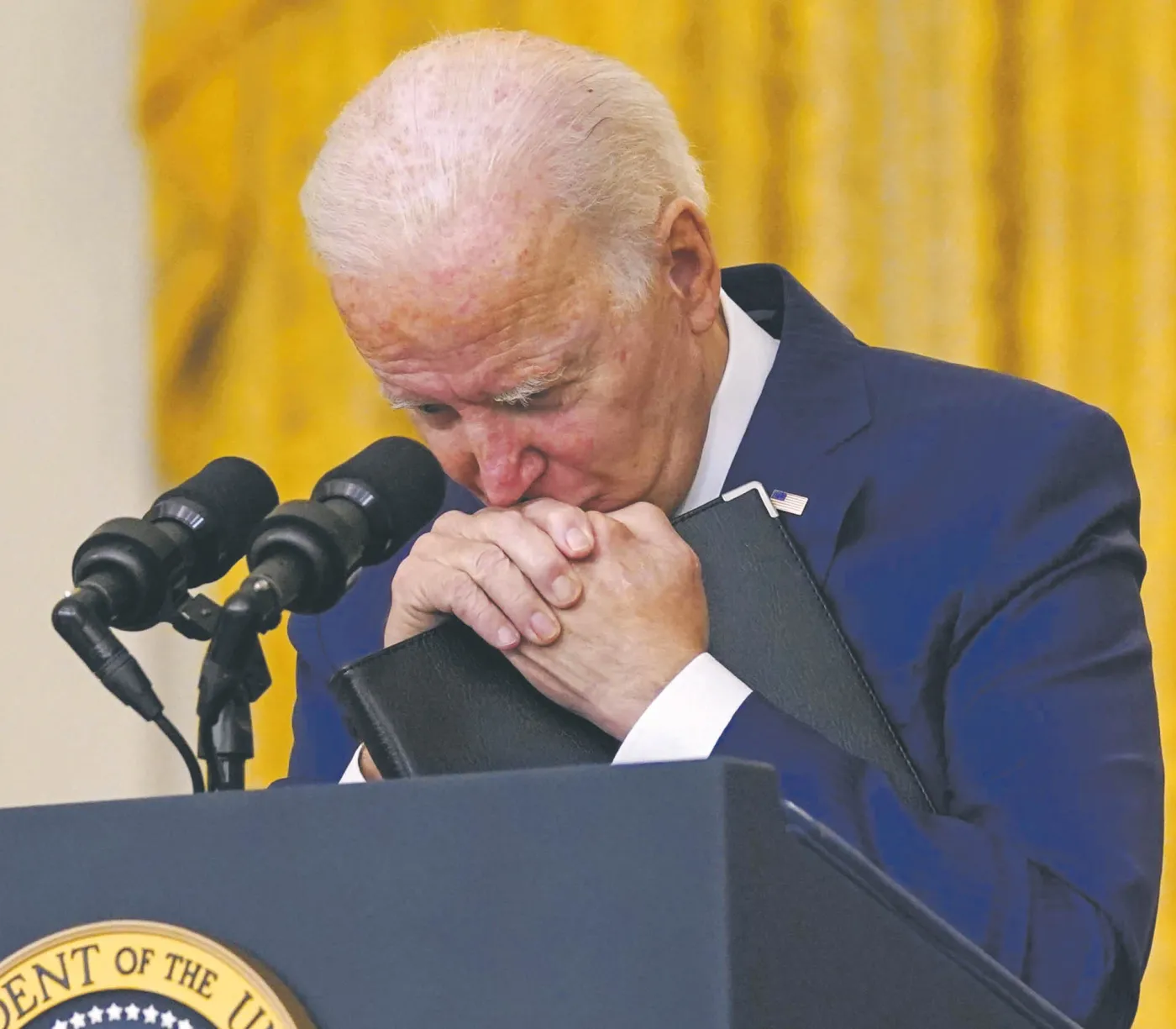 26 sierpnia 2021 r., prezydent Joe Biden podczas wystąpienia po zamachach bombowych na lotnisku w Kabulu