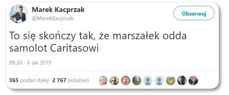 Suweren jeszcze marszałkowi Kuchcińskiemu podziękuje