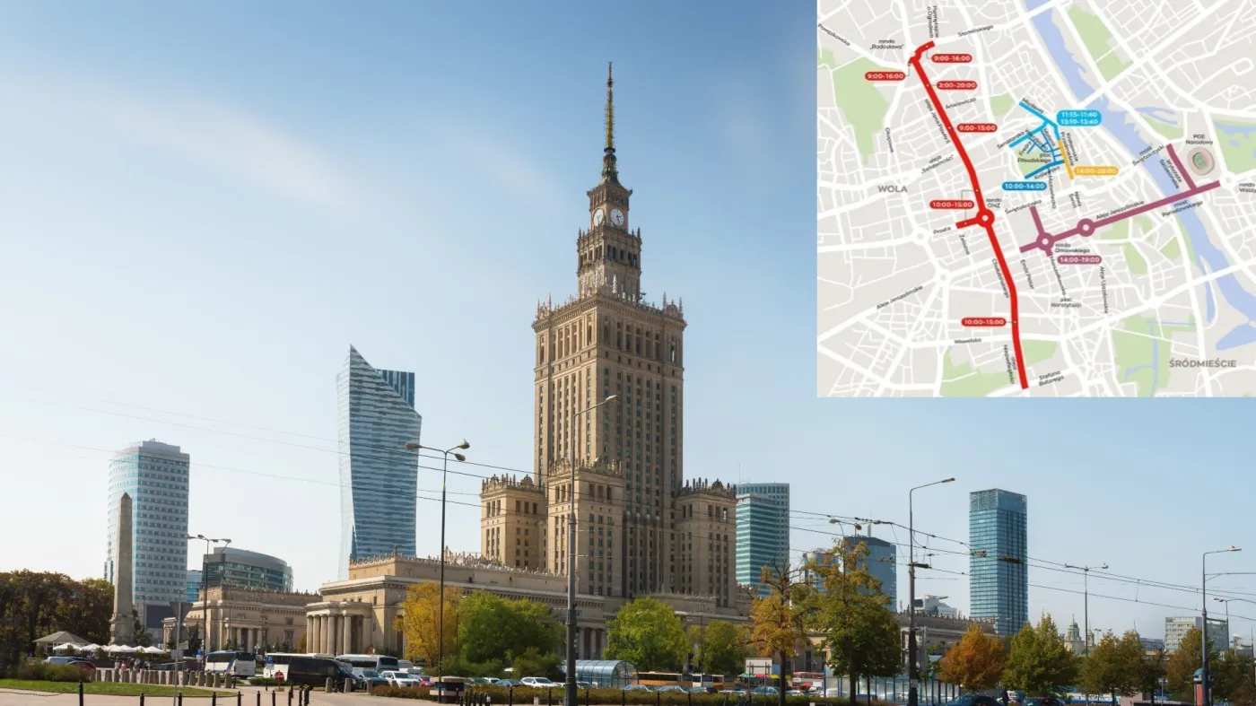 Marsz Niepodległości 2025 w Warszawie: aktualne utrudnienia w ruchu w stolicy 11 listopada 2025 r.