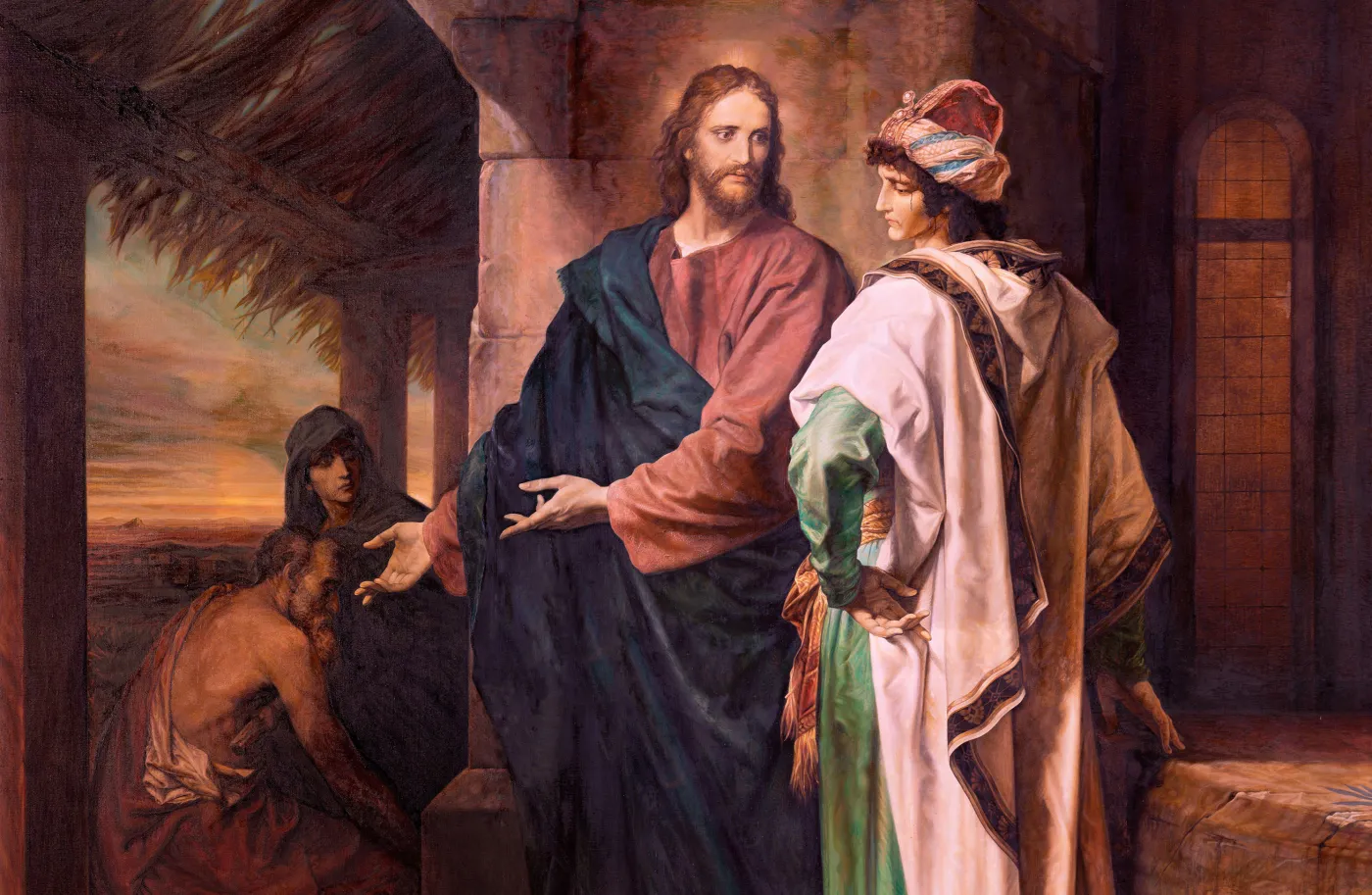 Heinrich Hofmann, Chrystus z bogatym młodzieńcem (1889).