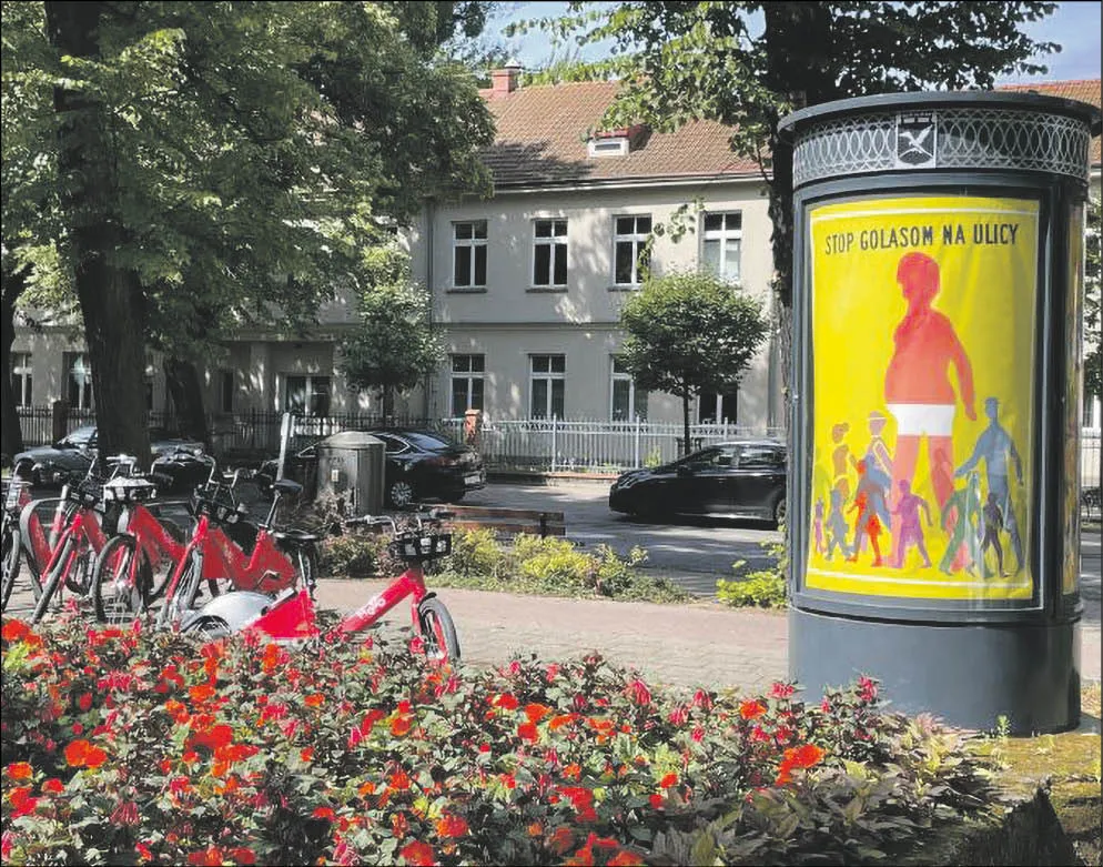 Plakaty promujące akcję „Stop golasom na ulicy”