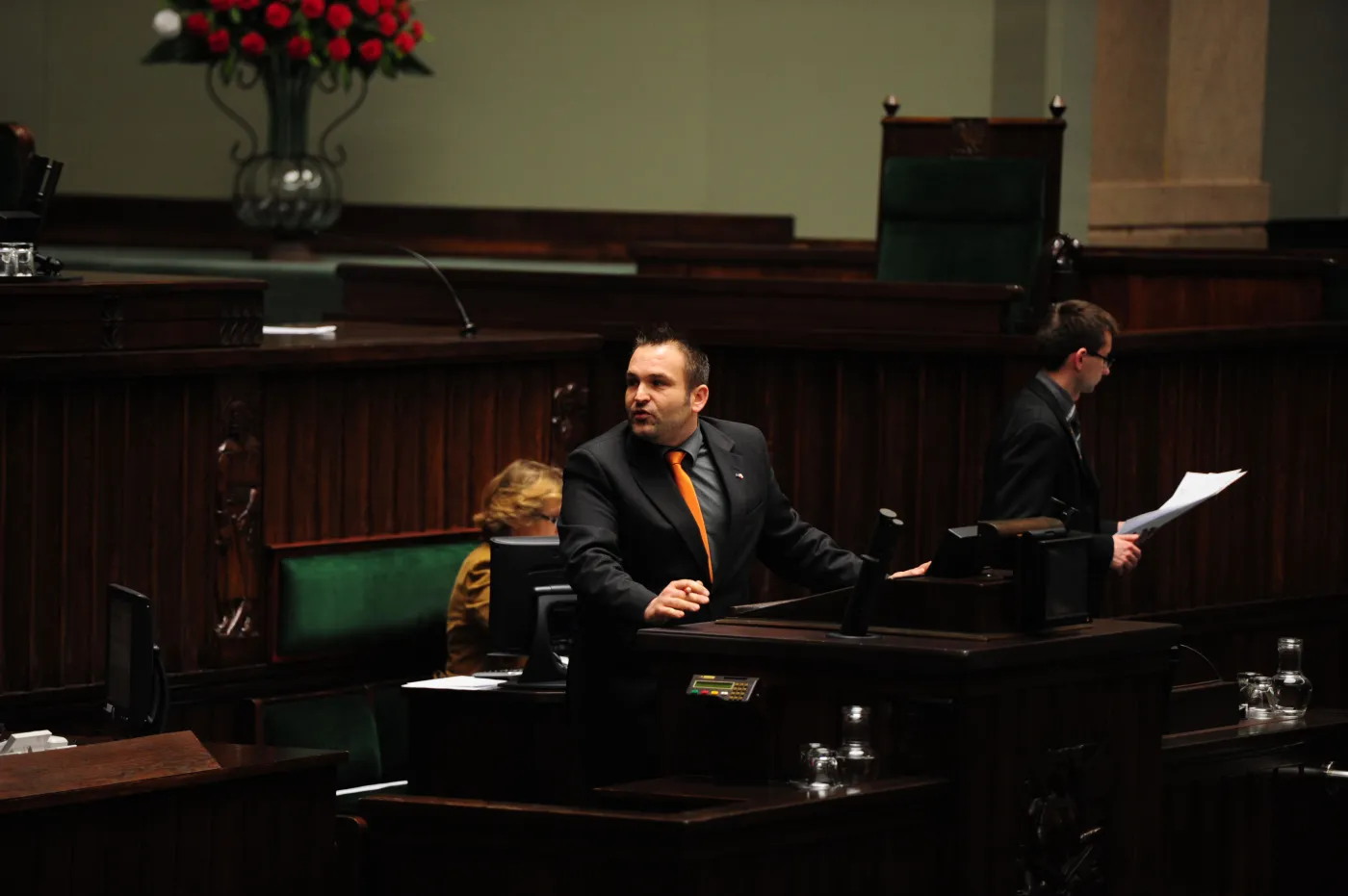 Bartłomiej Bodio podczas wystąpienia ws. odwołania ministra Sławomira Nowaka