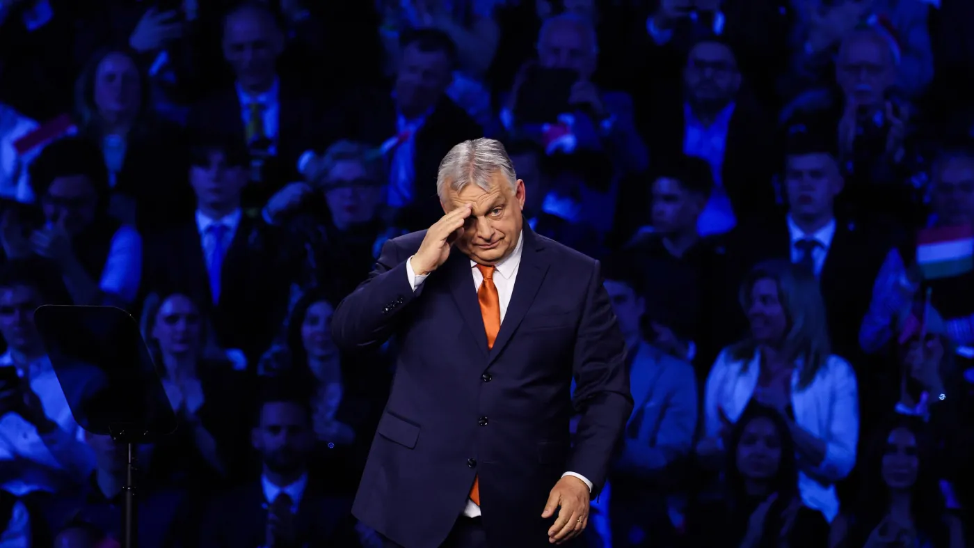 07.04.2026 Wegry, Budapeszt Wizyta wiceprezydenta USA J.D. Vance'a. Wiec poparcia dla Viktora Orbana  n/z Viktor Orban
