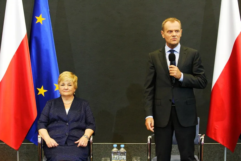 Elżbieta Gelert i Donald Tusk