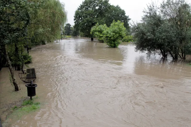 Pogotowie przeciwpowodziowe w gminie Elbląg. Zalana wieś Księżno