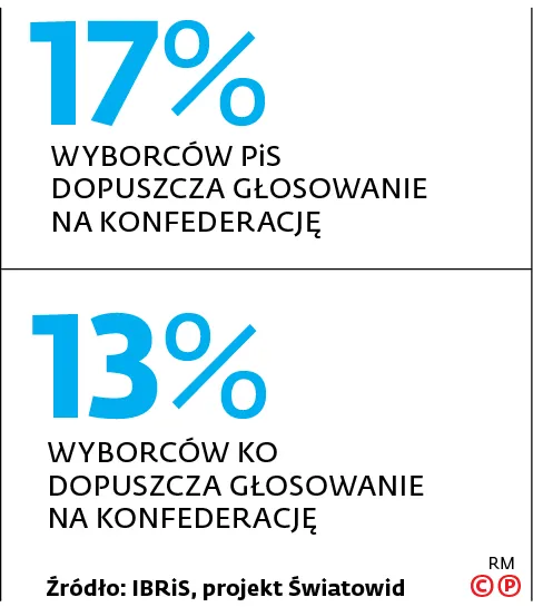 Tylu wyborców PiS dopuszcza głosowanie na Konfederację