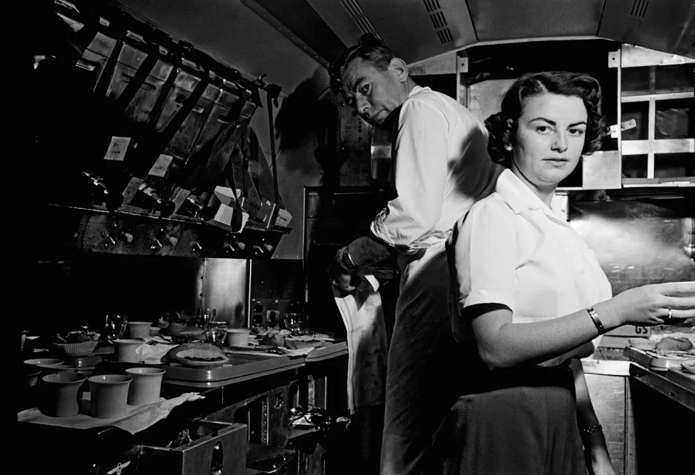Kuchnia na pokładzie samolotu Boeing B377 Stratocruiser