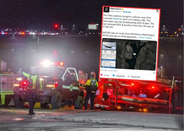 Katastrofa lotnicza pod Waszyngtonem. Samolot pasażerski zderzył się ze śmigłowcem [AKTUALIZACJA]