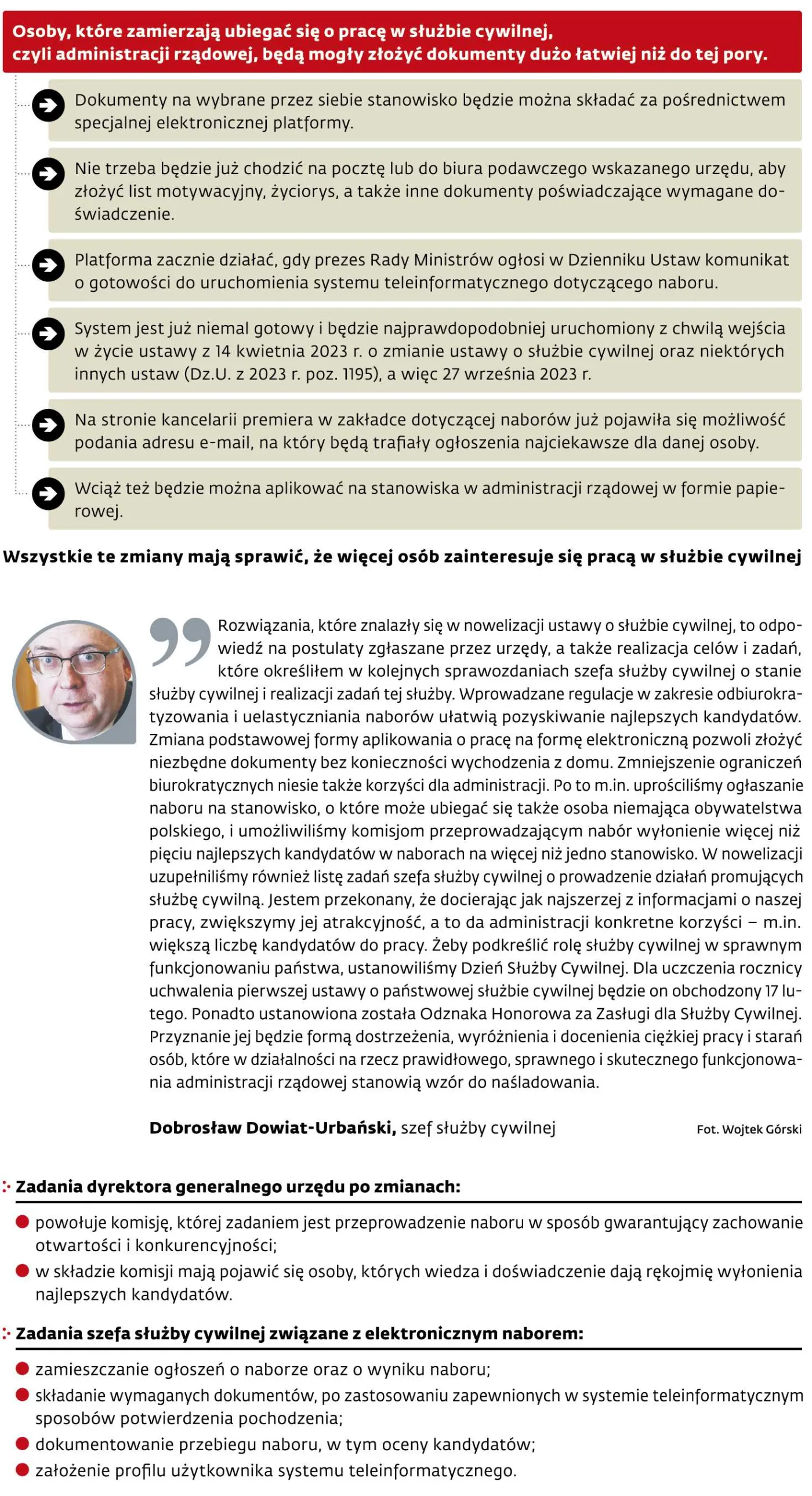CV na posadę urzędnika można będzie złożyć przez internet