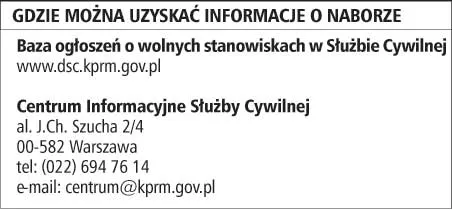 Korpus Służby Cywilnej poszukuje specjalistów