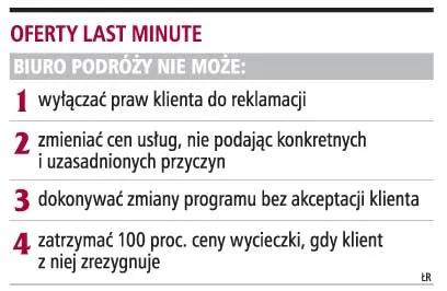 Umowy last minute nie ograniczają praw turystów