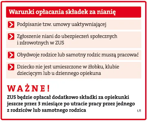 Warunki opłacania składek za nianię