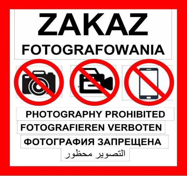 zakaz fotografowania znak