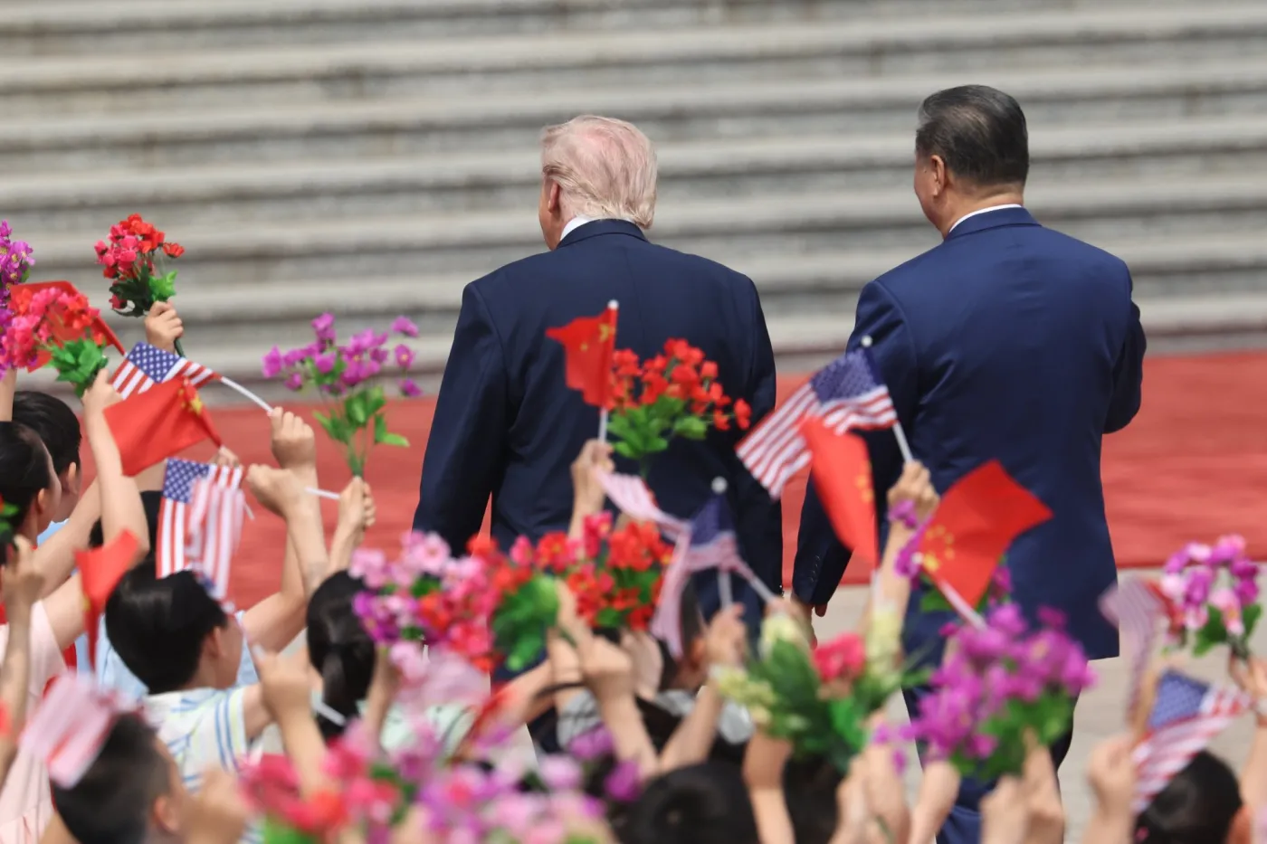 Donald Trump i Xi Jinping w Chinach