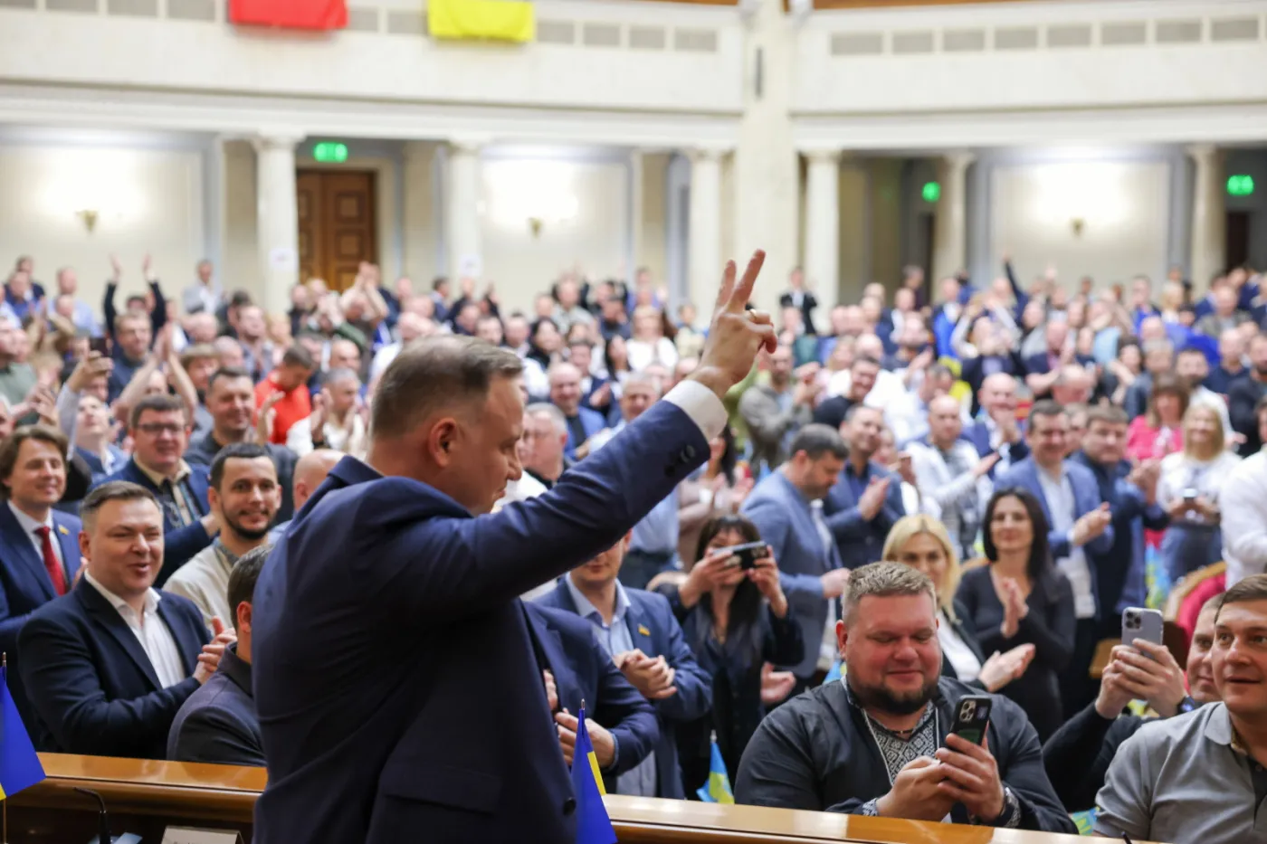 Alarm i ewakuacja podczas wystąpienia Dudy w Kijowie? Szrot dementuje