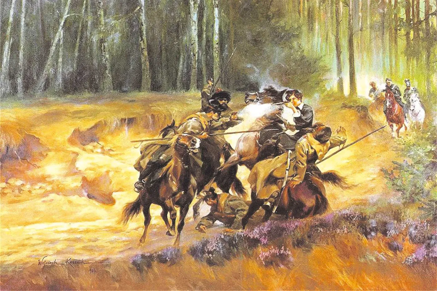Obraz Wojciecha Kossaka „Emilia Plater w potyczce pod Szawlami” (1904)