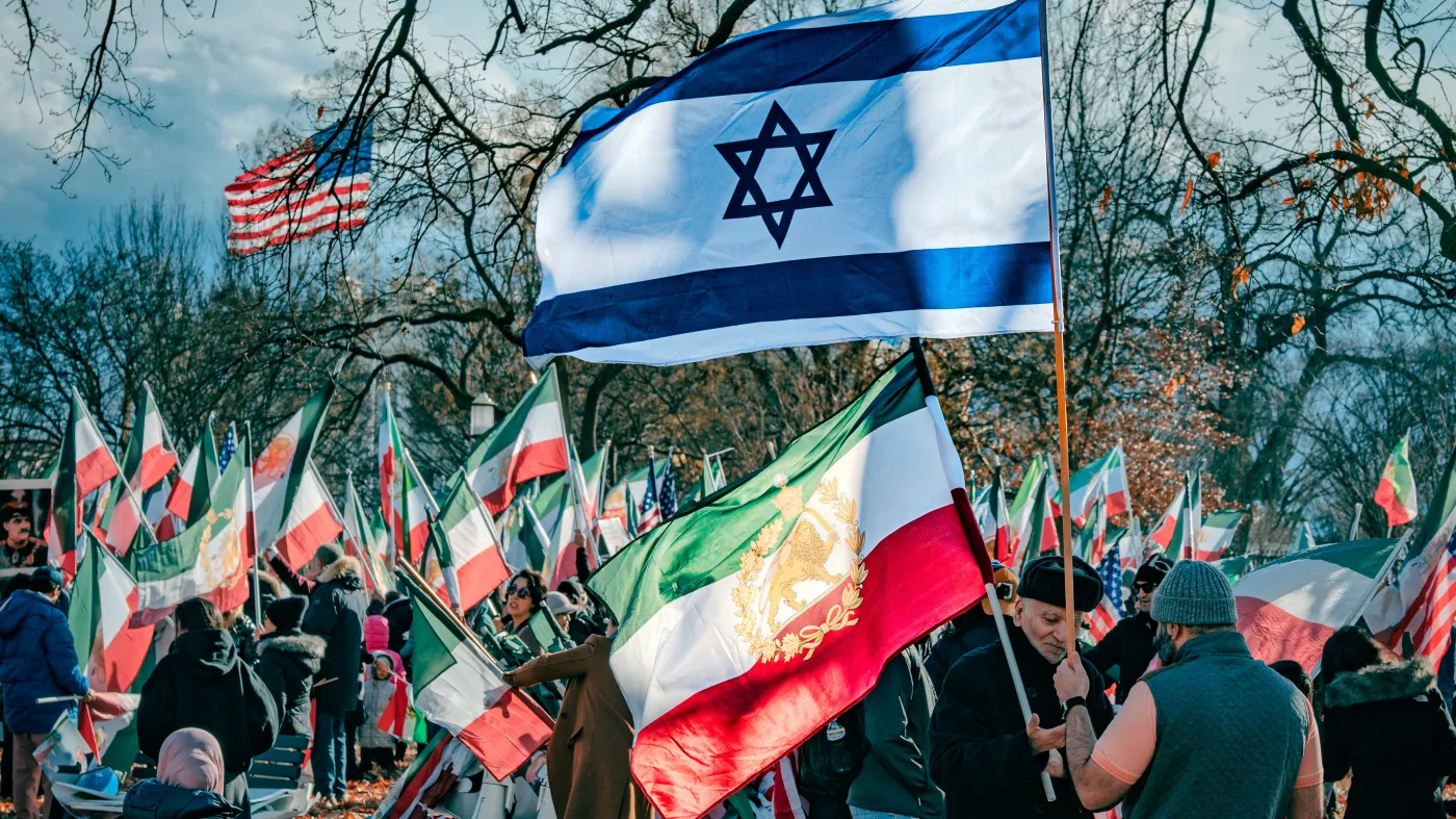 Demonstracja wsparcia dla Iranu, Waszyngton, USA, 11 stycznia 2026 r.