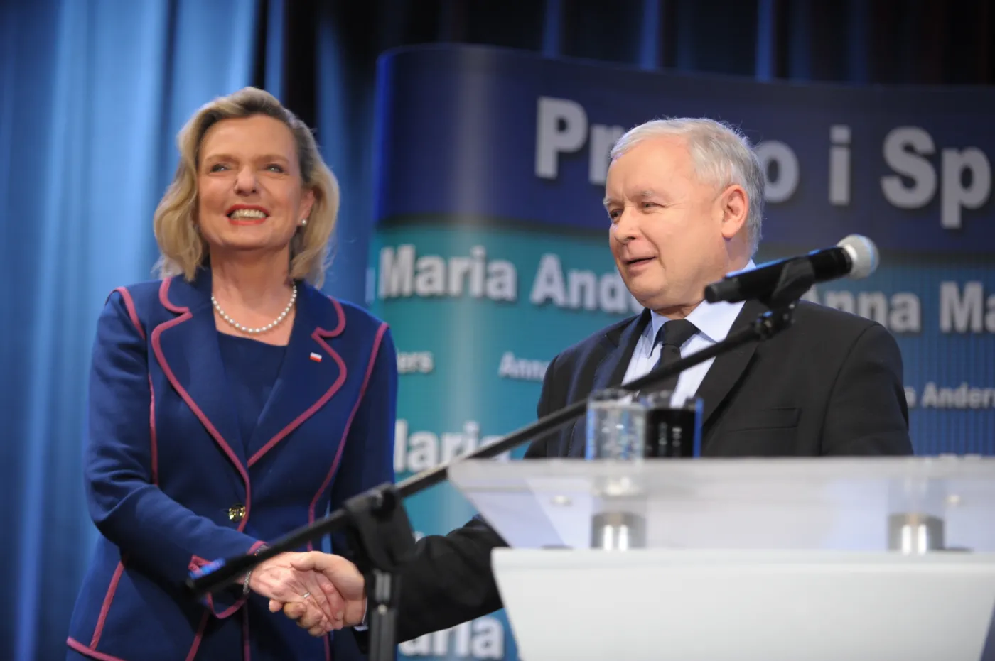 Prezes PiS Jarosław Kaczyński i Anna Maria Anders, PAP/Przemysław Piątkowski  