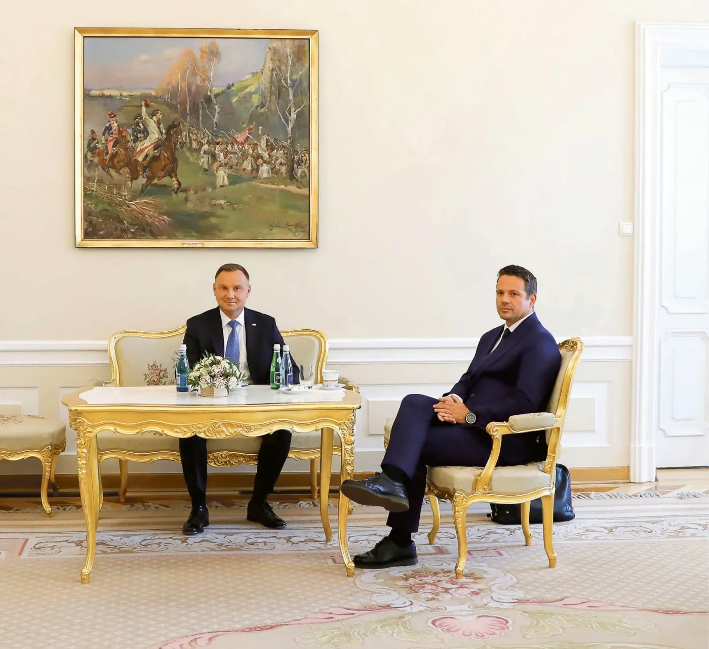 Spotkanie prezydenta Andrzeja Dudy i prezydenta m.st. Warszawy Rafała Trzaskowskiego w Pałacu Prezydenckim. 