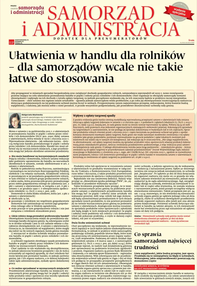 SAMORZĄD I ADMINISTRACJA - WYDANIE SPECJALNE