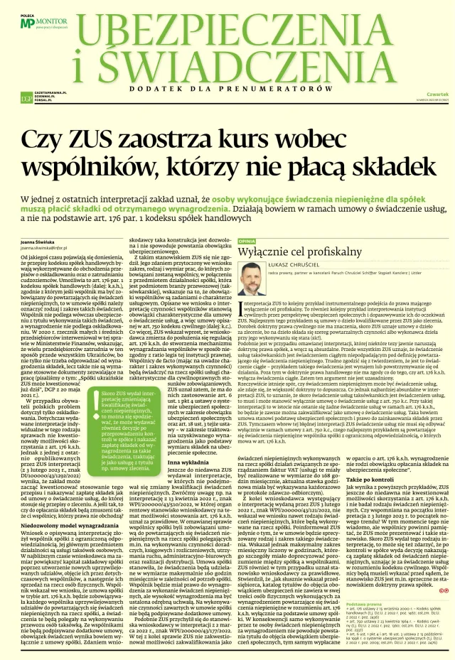 UBEZPIECZENIA I ŚWIADCZENIA