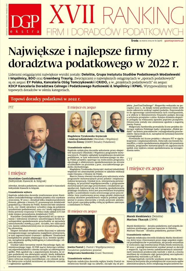 XVII RANKING FIRM I DORADCÓW PODATKOWYCH