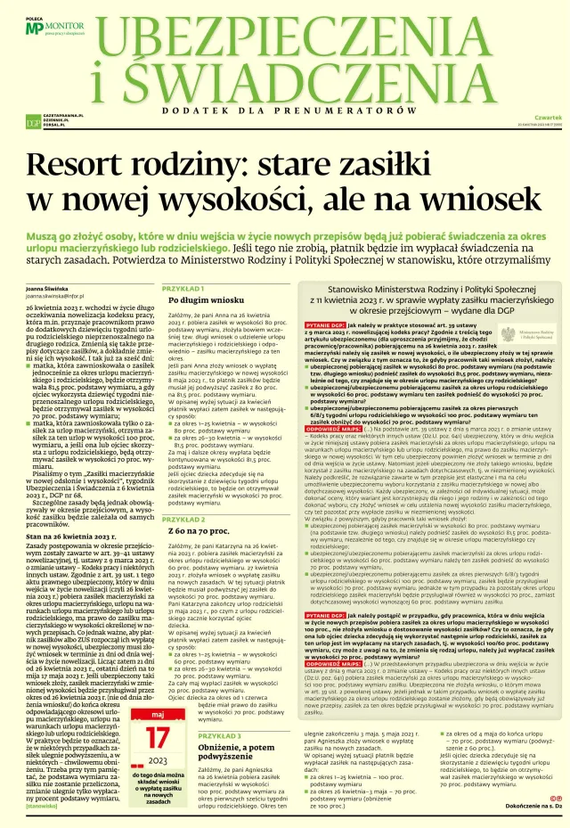 UBEZPIECZENIA I ŚWIADCZENIA