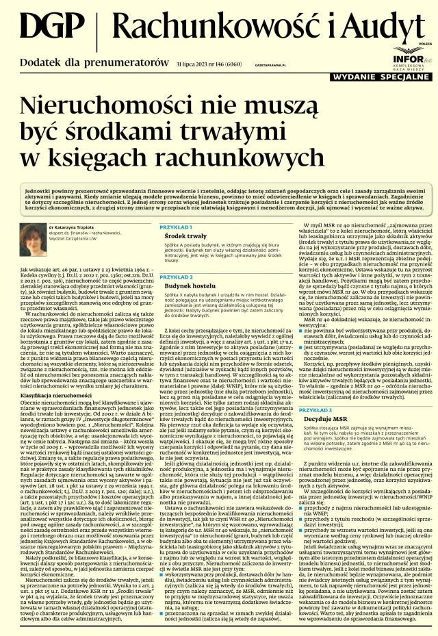 RACHUNKOWOŚĆ I AUDYT - WYDANIE SPECJALNE