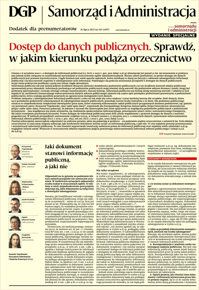 SAMORZĄD I ADMINISTRACJA - WYDANIE SPECJALNE