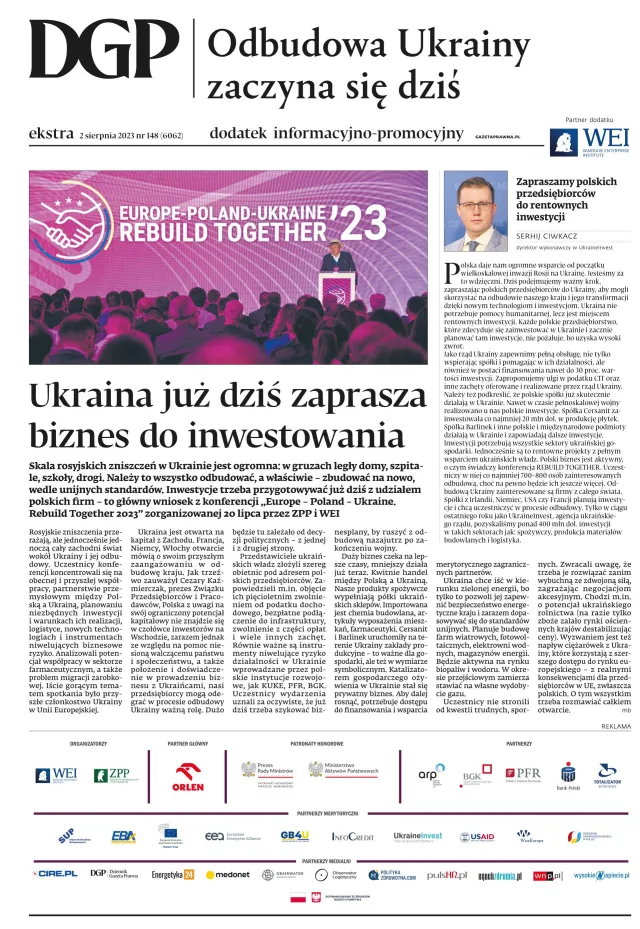 ODBUDOWA UKRAINY ZACZYNA SIĘ DZIŚ