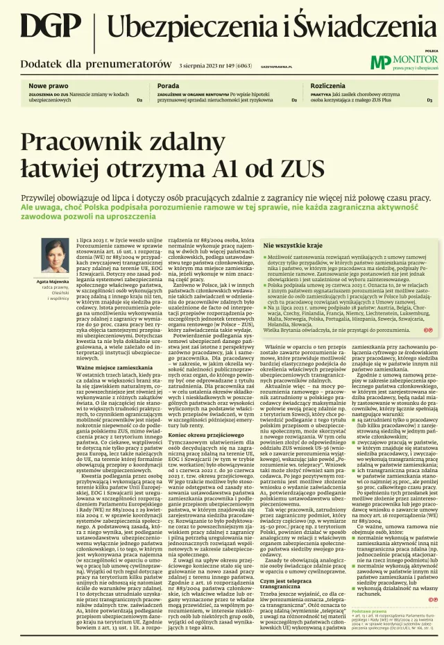 UBEZPIECZENIA I ŚWIADCZENIA