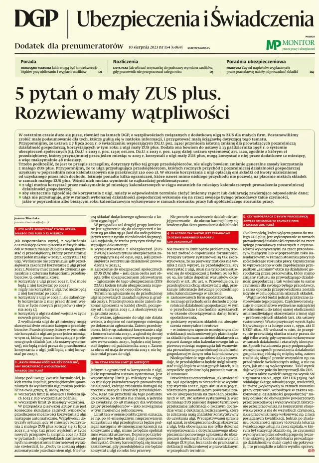 UBEZPIECZENIA I ŚWIADCZENIA